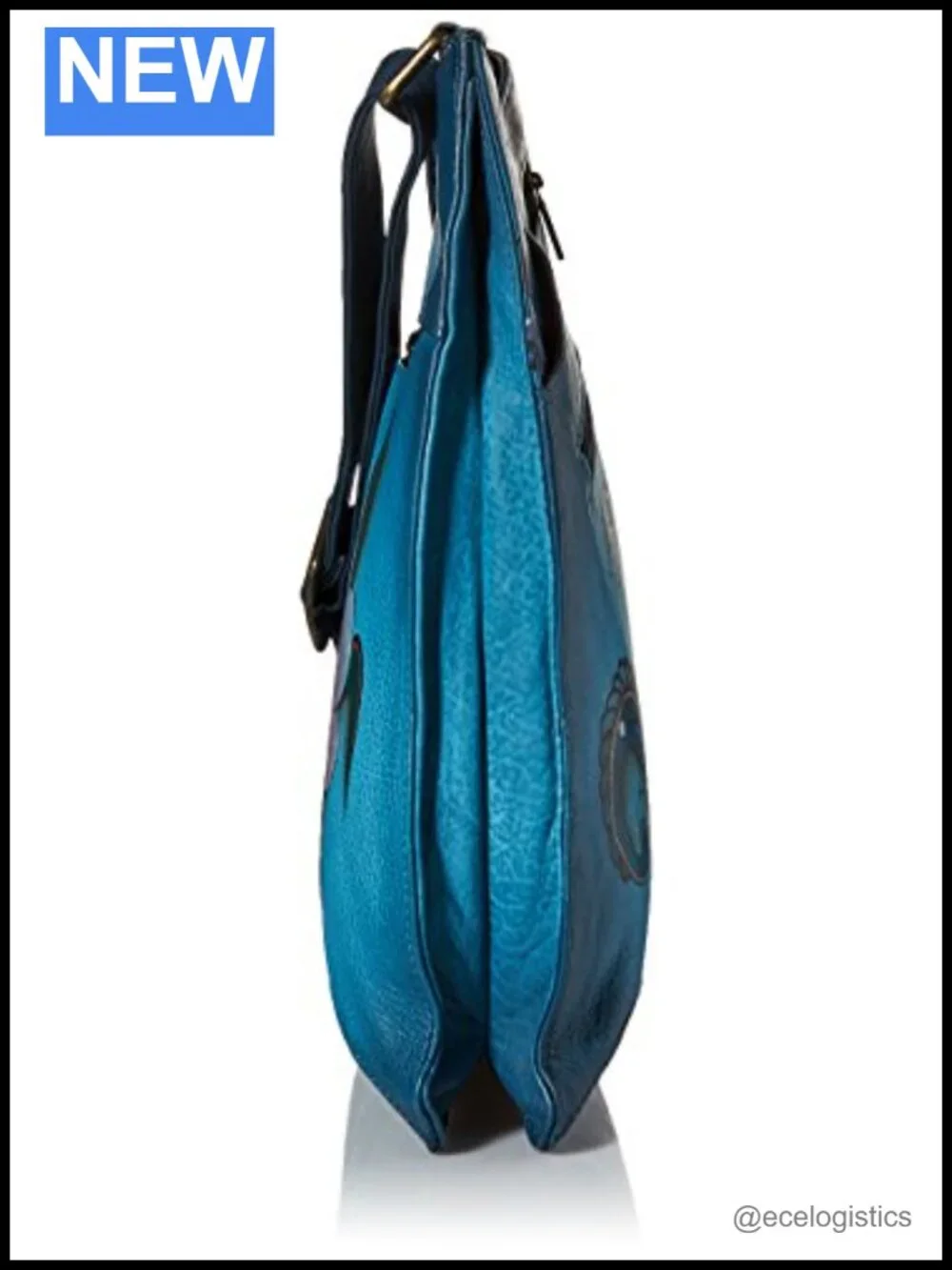 Genuine Leather Hand-Painted Large Crossbody Bag